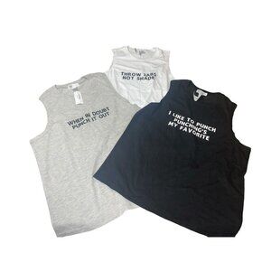 RSQ COLLECTIVE Women's Size Large Set of 3 Boxing Themed Tank Tops